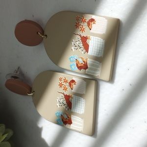 Polymer Clay Earrings With Dog Design